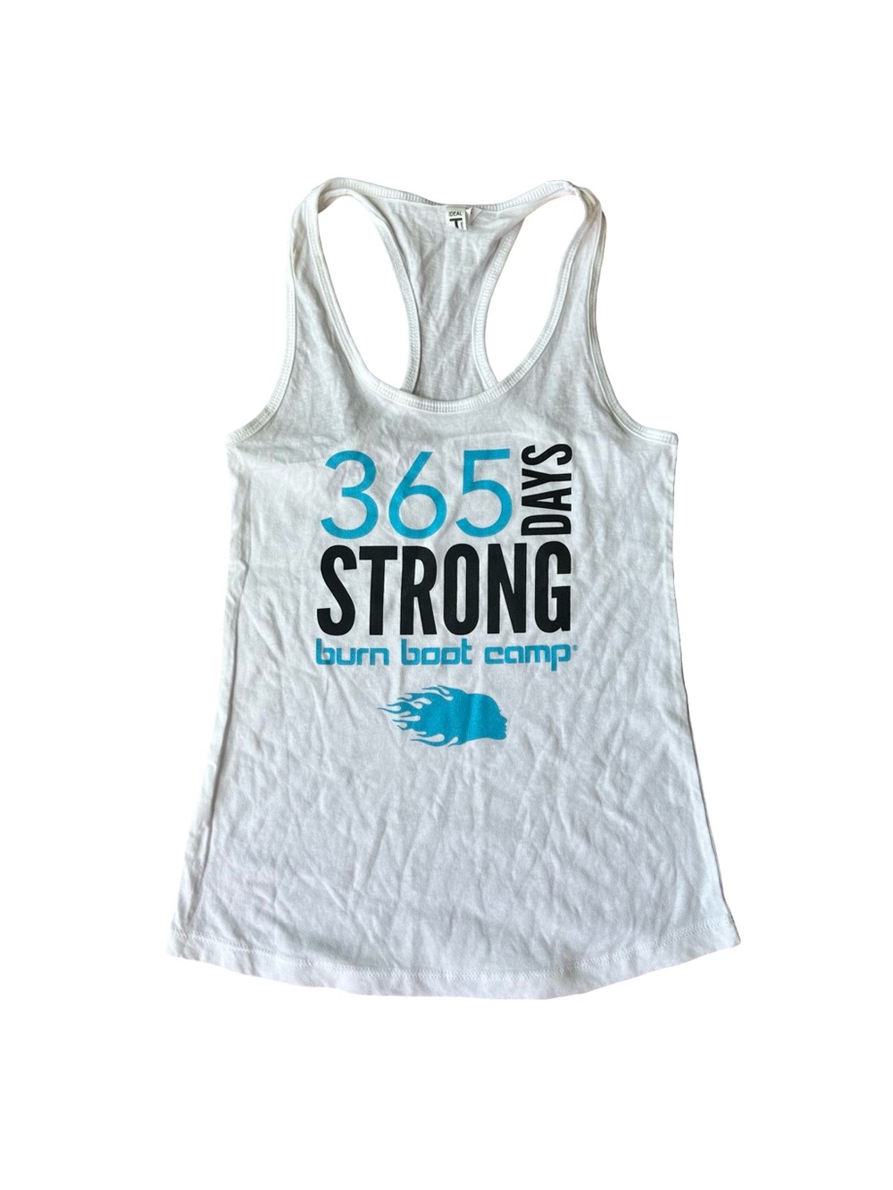 Burn Boot Camp 365 Strong White Racerback Tank